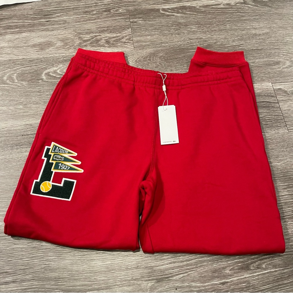 NWT Red Lacoste Sportswear Tapered Jogger for Men Size Large - Picture 9 of 9